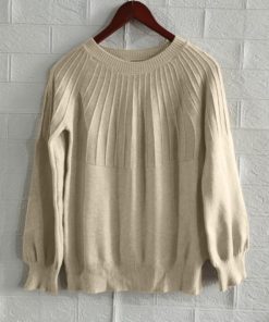 ニット・セーター | 求心編みニットトップスパフスリーブ 韓国