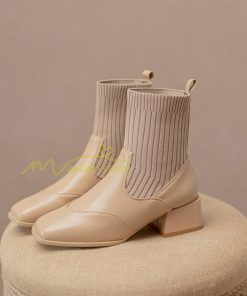 ショートブーツ | ブーツ レディース シューズ 靴 太ヒール チャンキーヒール ブーティー スクエアトゥ ソックスブーツ くつ COS コスプレ PUブーツ 合皮ブーツ