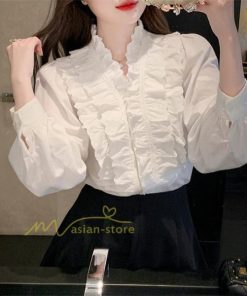 シャツ・ブラウス | ブラウス レディース 長袖 フォーマル 白 オフィス 無地 シャツ ビジネス フリル おしゃれ 入学式 卒業式 上品 お出かけ 面接 カジュアル 20代30代40代 きれいめ