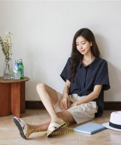 シャツ・ブラウス | ブラウス トップス 半袖 レディース 韓国風 2022新作 体型カバー シャツ 20代 30代 40代 50代 60代 大人 無地 可愛い ゆったり 夏 春 夏服 おしゃれ