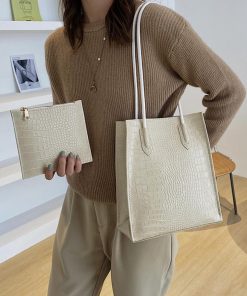 トートバッグ | ポーチ付き クロコダイル柄