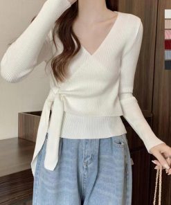 ニット・セーター | カシュクールリブニットトップス 大人秋服