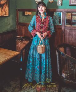 マキシ | ワンピース ロング 着やせ効果抜群 夏秋 長袖 他と被らない 刺繍 上品 きれいめ ロングワンピース マキシワンピ 舞台 演出 パーティー ダンス