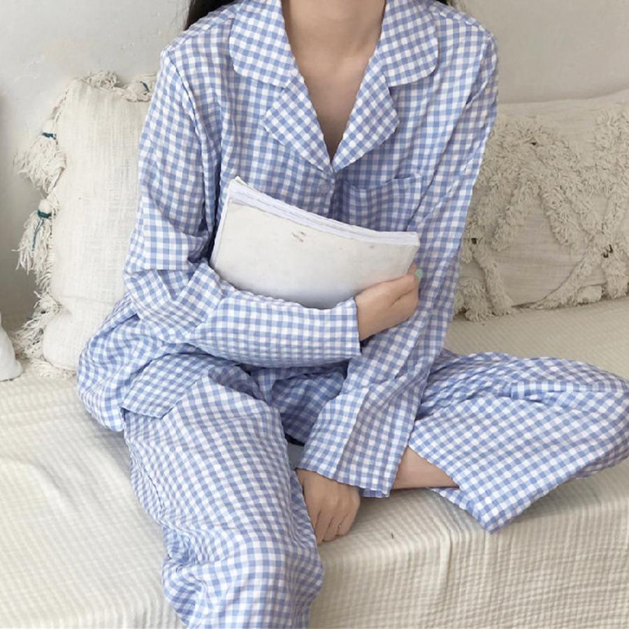 セットアップ | ルームウェア 長袖 レディース チェック柄