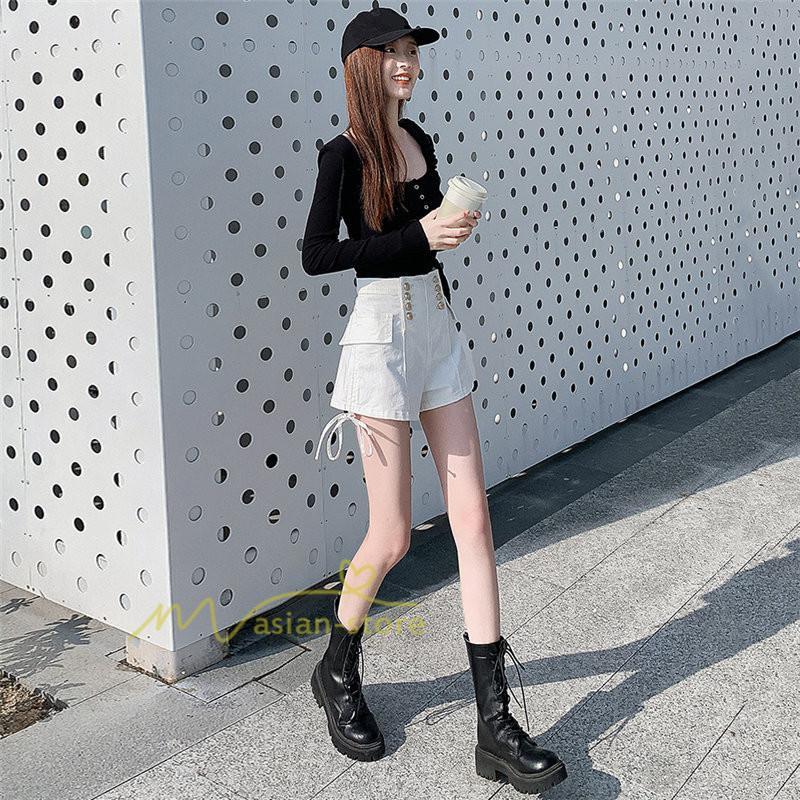 ショートパンツ | ゆったり Aライン デニム デニムパンツ ショートデニム ショーパン 短パン ショート丈 膝上 カジュアル 通勤通学 上品 20代30代40代 お出かけ