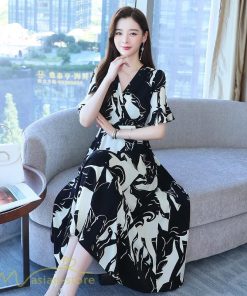 ミディアム | Aラインワンピース 着痩せ レディース カジュアル 半袖 きれいめ サマーワンピース 上品 大きいサイズ ワンピース 20代 ひざ丈 40代 日常感 お出かけ 30代