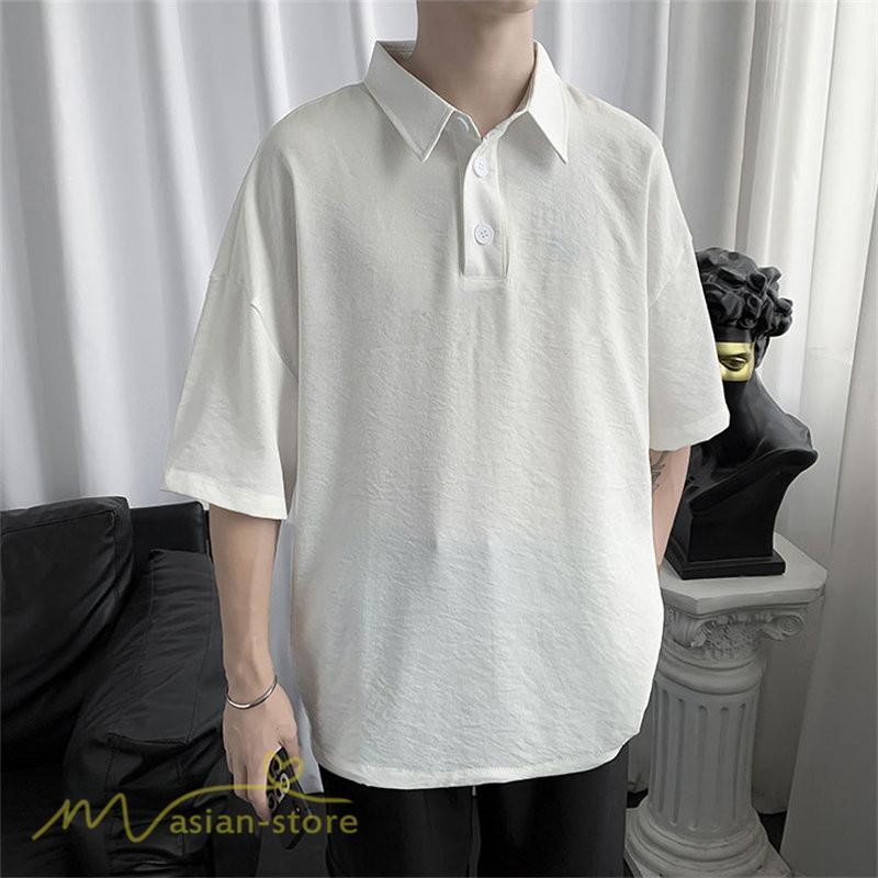 Tシャツ | ポロシャツ シャツ メンズ 無地 夏服 半袖 無地 カジュアル 40代 50代 シンプル 薄手 ポロ サマーシャツ 父 プレゼント ゆったり 体型カバー 30代 ギフト 20代