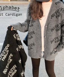 ニット・セーター | 英字ロゴニットカーディガンレディース