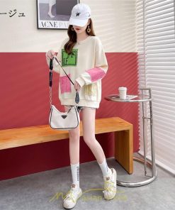 パーカー | トレーナー Tシャツ レディース 切り替え スウェット 春 長袖 おしゃれ 秋 冬 20代30代40代50代 コットン デート カジュアル 可愛い 女子会 お出かけ