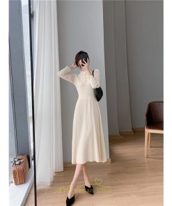 ニットワンピース | レディース 冬 きれいめ ロング おしゃれ 秋冬 長袖 送料無料 可愛い 着痩せ Aライン 20代30代40代50代 韓国風 ハイネック