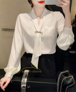 シャツ・ブラウス | ブラウス レディース きれいめ 40代 春秋 上品 無地 ブラウス 長袖 ゆったり オシャレ 韓国風 通勤 着痩せ 50代 フェミニン エレガント 大人 30代 リボン付き