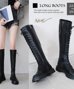 ニーハイブーツ | ロングブーツ レースアップ レディース