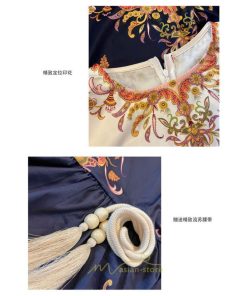 ミニ丈 | ワンピース ひざ丈 膝上 白 青 レトロ風 花柄 かわいい 着映え 着痩せ 長袖 ゆったり 大人っぽ 普段使い 旅行 きれいめ リゾート お出かけ 部屋着  SNS映え