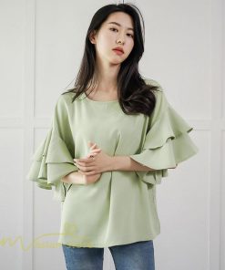 シャツ・ブラウス | ブラウス レディース  6色 きれいめ 40代 春秋 上品 無地 ブラウス 半袖 ゆったり オシャレ 韓国風 通勤 30代 50代 大人 カジュアル お出かけ 着痩せ 夏物