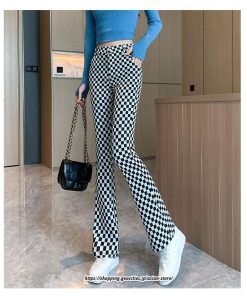 チノ・テーパード・ジョガー・スキニーパン | パンツ レディース フレアパンツ チェック柄 トレンド カジュアル ハイウエスト スキニーパンツ トレンド かわいい 楽ちん お出かけ 送料無料 デート おしゃれ