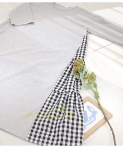 マキシ | ワンピース レディース 40代 ロングワンピース 春夏 切り替え チェック柄 お洒落 長袖 ゆったり カジュアル 通勤 30代 体型カバー 重ね着風 着痩せ 大きいサイズ