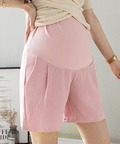 パンツ レギンス | マタニティパンツ ショートパンツ 2点セット 綿麻 調整可 腹包み 妊婦 妊娠 パンツ 短パン マタニティウェア ママ 夏服 涼感 無地