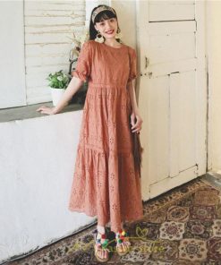 マキシ | ワンピース 夏 レース 半袖 ロングワンピ ワンピ ロング丈ワンピース ロングワンピース 無地 可愛い ナチュラル きれいめ 外出 大人 お出かけ かわいい 着痩せ