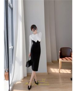 ニットワンピース | ワンピース 秋 秋服 レディース ニット ロングワンピース ロング 長袖 冬 冬服 タイト 切り替え 着痩せ お出かけ 韓国風 20代30代40代50代 通勤 2022新作