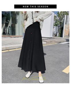 スカート | Aラインレディース マキシロング マキシ プ 着痩せ 秋冬 お呼ばれ トレンド お出かけ 通勤 リゾート 通学 ウェストゴム　ニット