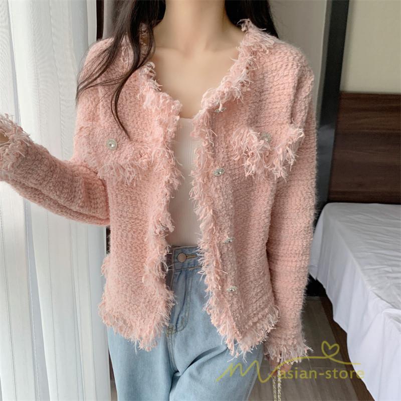 カーディガン | 2022秋冬ニットショート丈 アウター レディース ニットニット セーター 長袖 羽織り フロントボタン トップス 通学通勤 20代40代