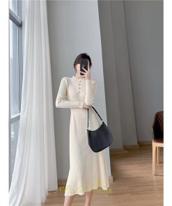 ニットワンピース | レディース 冬 きれいめ ロング おしゃれ 秋冬 長袖 送料無料 可愛い 着痩せ Aライン 20代30代40代50代 韓国風 ハイネック