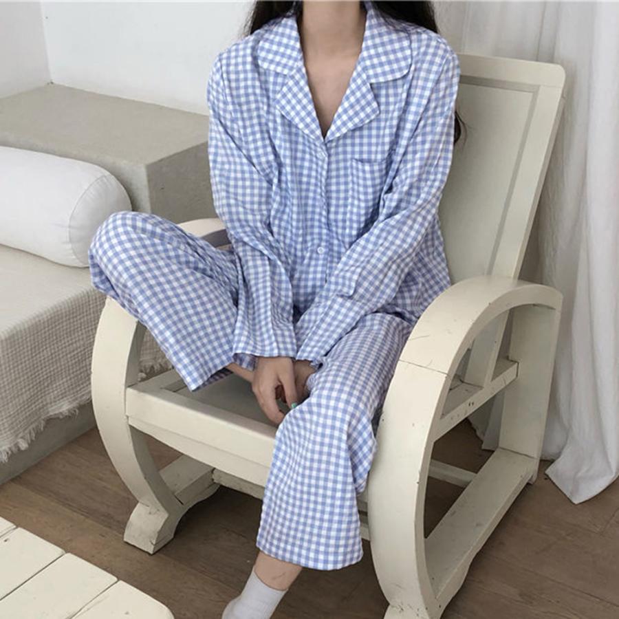 セットアップ | ルームウェア 長袖 レディース チェック柄