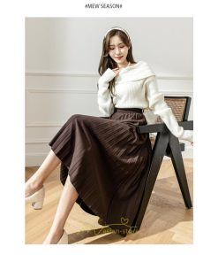 スカート | ロングロング 春 秋 プリーツ レデイース  体型カバー 着痩せ 通勤 通学 裏地付き ウエストゴム ゆったり お呼ばれ 楽チン 女子会 キレイめ