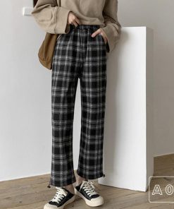 クロップドパンツ | チェック柄 あったか ストレートパンツ カーゴパンツ レディース おしゃれ ロングパンツ カジュアル 裏起毛パンツ 着やせ
