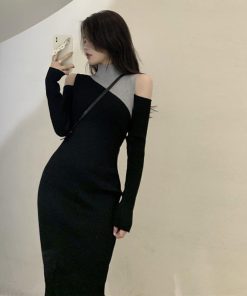 ワンピース | ニット肩出し 長袖レディース