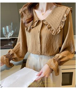 シャツ・ブラウス | ブラウス シャツ レディース 40代 上品 ブラウス きれいめ 通勤 OL ビジネス ゆったり 白  コーヒー ホワイト 秋 シフォン 夏 上品 秋コーデ 着痩せ