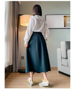 スカート | 綿秋 Aラインロングレディース 秋物 ボトムス 秋服 無地 体型カバー 30代通学通勤 おしゃれ感 大人 40代50代