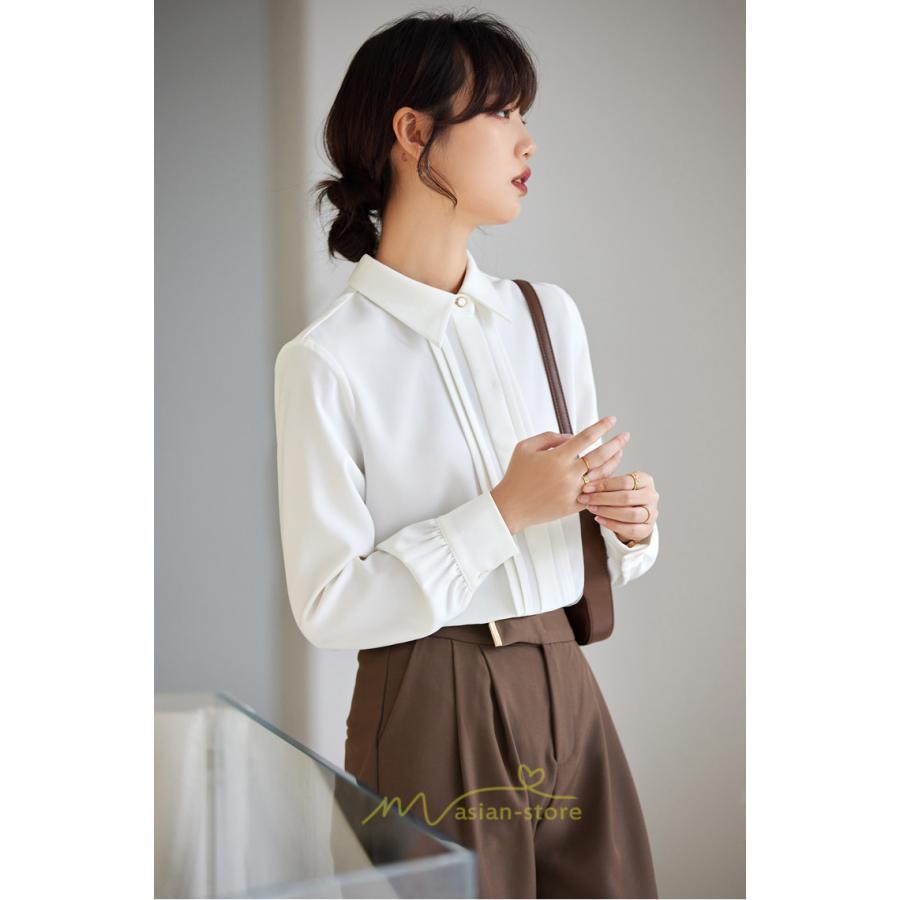 シャツ・ブラウス | ブラウス レディース 長袖 50代 白 シャツ ゆったり トップス きれいめ フォーマル 上品 フェミニン 高品質 20代 30代 お出かけ シフォン 通勤 OL 40代