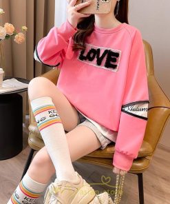 パーカー | トレーナー Tシャツ ロングT 切り替え スウェット トップス レディース 秋 冬 春 コーデ カジュアル お出かけ 丸ネック 可愛い ゆる 体型カバー