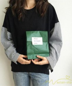 tシャツ・カットソー | Tシャツ レディース カットソー 長袖 シャツ 切り替え 可愛い スリット 体型カバー 夏服 春物 秋物 20代30代40代 トップス 黒 白 シンプル 学生 大人 女の子