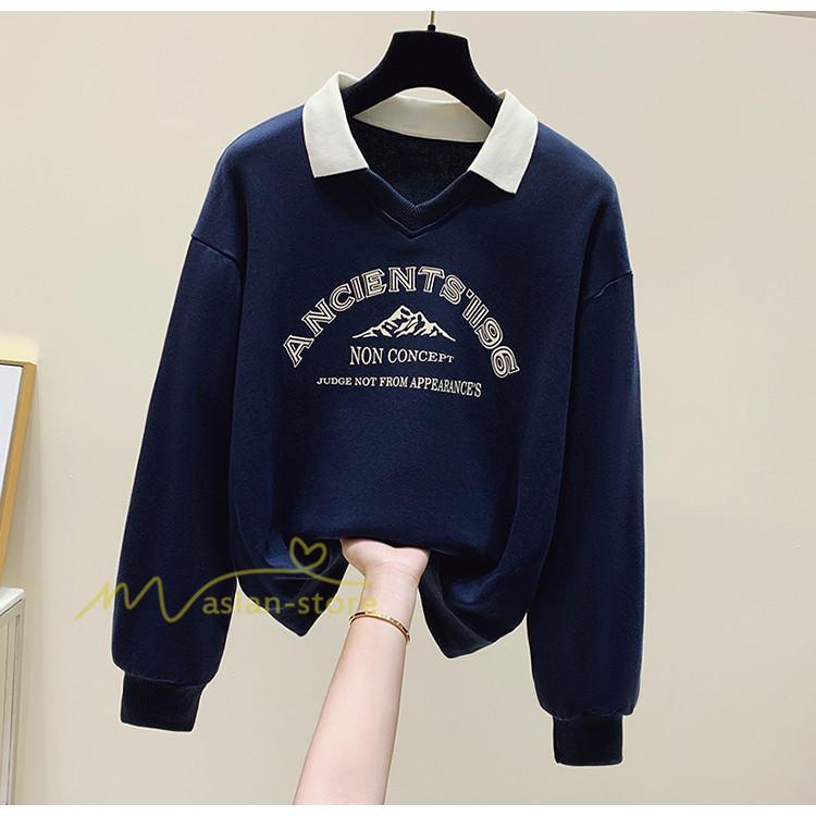 パーカー | トレーナー レディース レイヤード風 ピリンと 可愛い 長袖トレーナー スウェット 着痩せ 長袖 カジュアル 大きいサイズ コーデ 着回し 新作 トップス 秋冬