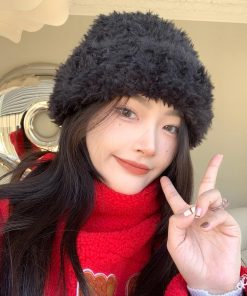 ニット帽 | ふわふわニット帽子 レディース 冬 2色