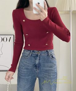 ｔシャツ・カットソー | リブカットソー レディース 秋 秋服 トップス 長袖 ロングスリーブ リブ カットソー 綿混 秋コーデ インナー 伸縮性 ショート丈 タイト スリム ニットソー