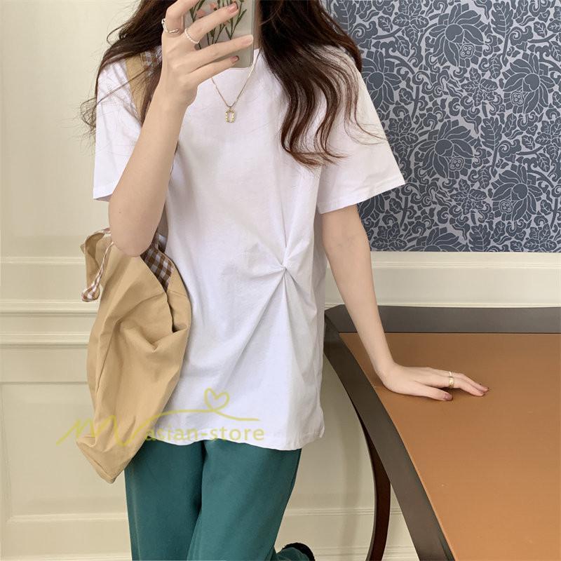 tシャツ・カットソー | Tシャツ カットソー トップス レディース 半袖 無地 春夏新作 オフィス おしゃれ クルーネック シンプル コーデ きれいめ 着痩せ 快適 20代30代40代50代 着回し