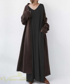 マキシ | ワンピース 長袖 無地 Tシャツワンピース レディース 着痩せ ゆったり マキシワンピ Vネック カジュアル 体型カバー Aラインワンピース 秋 フレア カジュアル