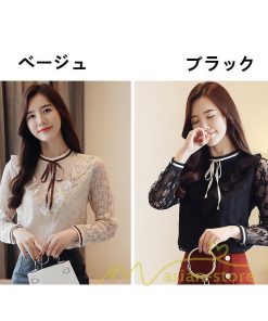 在庫ある | 短納期ブラウスレディースシャツ レースブラウス ビジネスカジュアルシャツトップス オフィスブラウス フォーマルシャツ 薄手 春夏衣装 通学通勤 リボン付き