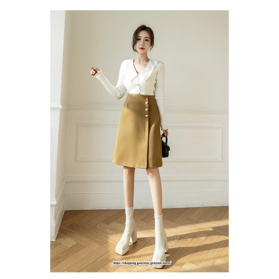 スカート | ミモレ丈ひざ丈レディース 無地 きれいめ 30代 40代 50代 着やせ 上品 通勤 通学 ラシャ キレイめ 2022新作 ハイウエスト 暖か 秋冬