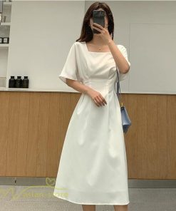 ミディアム | ワンピース レディース 春 夏 半袖 サマーワンピース 着痩せ 無地 カジュアル 大きいサイズ 上品 Aラインワンピース 大人 韓国風 通学 シフォン お出かけ 通勤