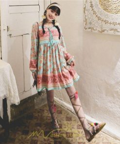 ミニ丈 | ワンピース レディース ワンピース長袖 夏秋ワンピ きれいめ 大人 森ガール 膝上 リゾート 花柄 おしゃれ デート 通勤 可愛い お呼ばれ シフォン