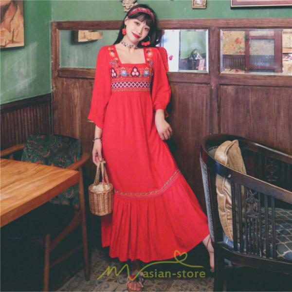 マキシ | 長袖ワンピース レディース 夏秋 コットン 10代 20代 30代 40代 50代 マキシワンピース ロングワンピース おしゃれ 着痩せ 大人可愛い 綺麗 かわいい