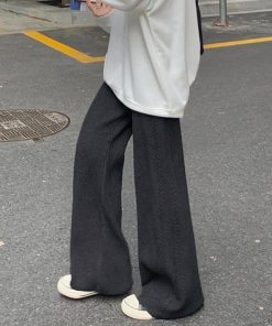 ワイドパンツ | ワイドニットパンツ 韓国風 ロングパンツ