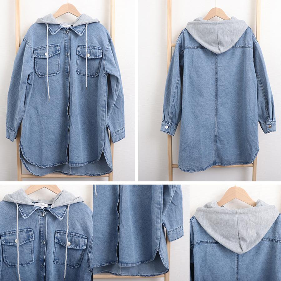ジャケット・ブルゾン | フード付き デニムジャケットレディース