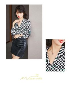 シャツ・ブラウス | ブラウス レディース 長袖 50代 シャツ トップス シフォン チェック柄 きれい 40代 30代 20代 カジュアル お出かけ 食事会 デート お出かけ 女子会 通勤