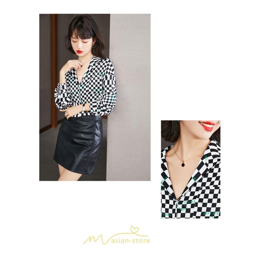 シャツ・ブラウス | ブラウス レディース 長袖 50代 シャツ トップス シフォン チェック柄 きれい 40代 30代 20代 カジュアル お出かけ 食事会 デート お出かけ 女子会 通勤