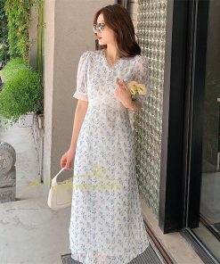 マキシ | ワンピース レディース 40代 膝丈ワンピース 春夏 半袖 通勤OL オシャレ結婚式ドレス Vネック 花柄ワンピース きれいめ お出かけ Aライン カジュアル 上品 2022